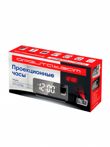 Часы настольные электронные от сети с проекцией красной Орбита OT-CLT08 Белые